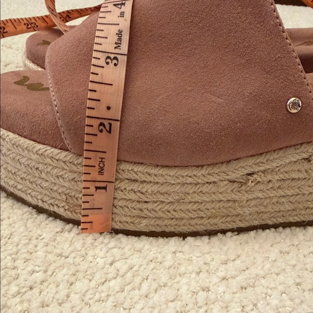 Sam Edelman Weslee Dusty Rose Suede Platform Slide Sandals - Size 7.5 - NEW